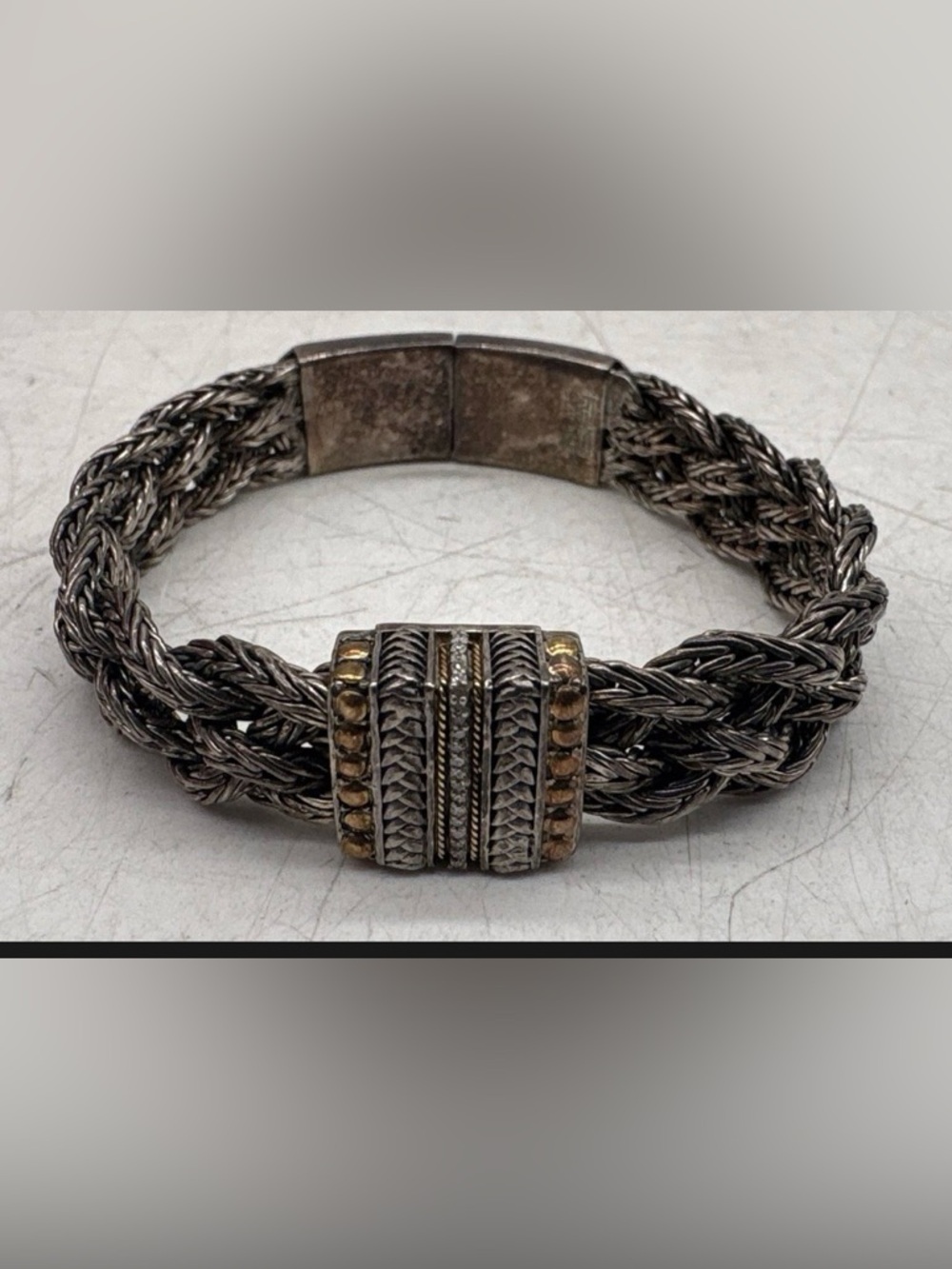 Vintage Effy 18k YG, pave diamonds, 925